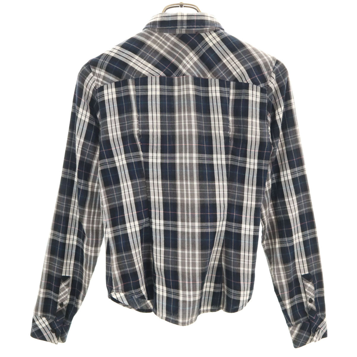 ARMANI EXCHANGE アルマーニエクスチェンジ チェック柄 長袖 シャツ XS 黒系 レディース