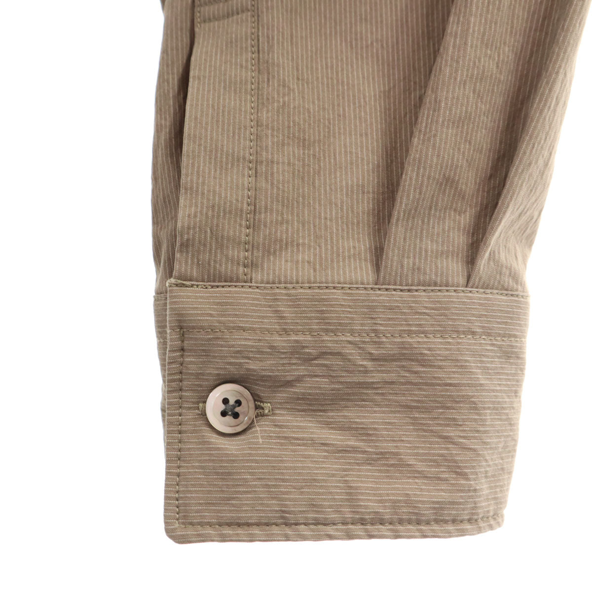 COLUMN コラム 日本製 ストライプ柄 長袖 シャツ M ブラウン系 ストレッチ メンズ