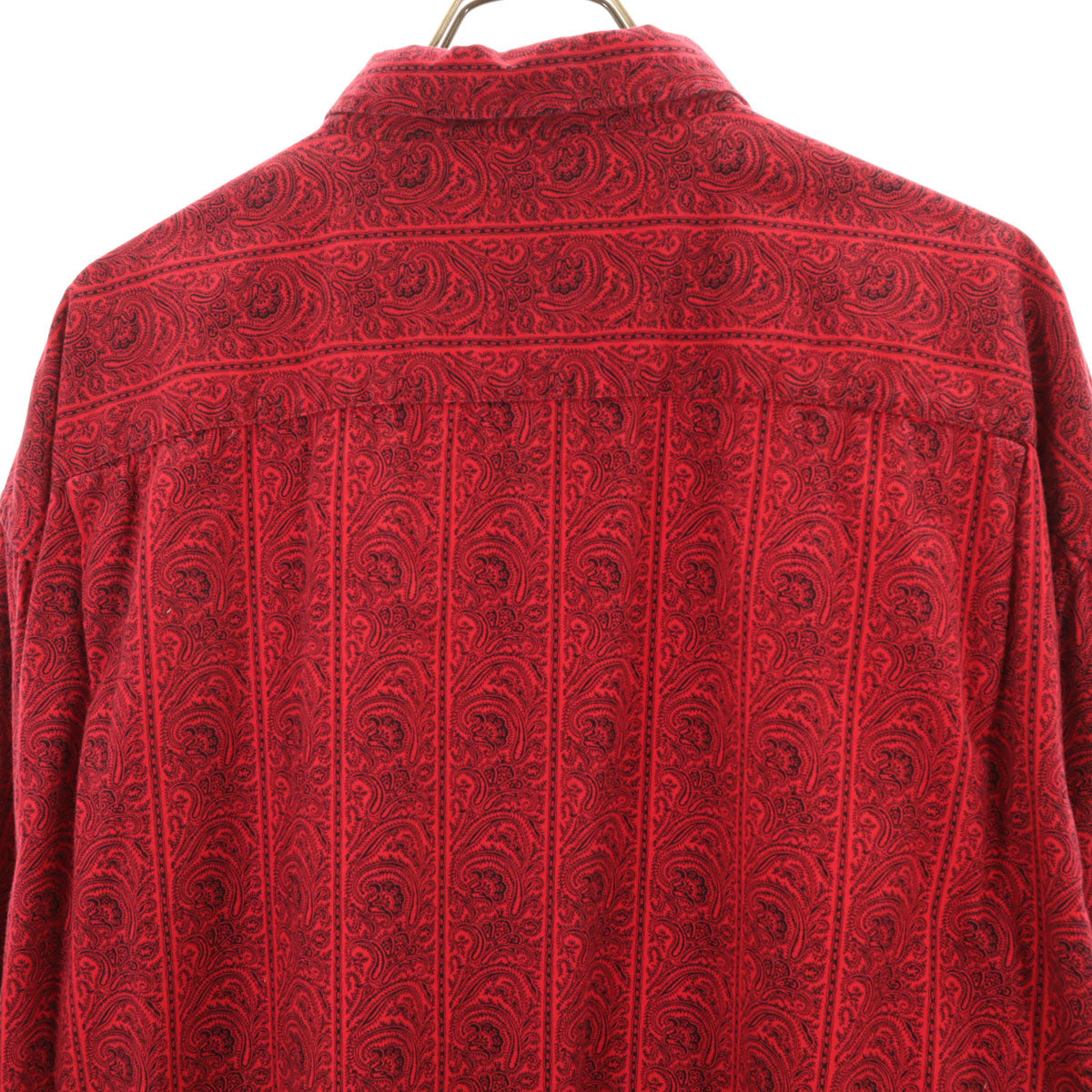 GAP ギャップ 90s オールド ペイズリー柄 長袖 ボタンダウンシャツ XL レッド メンズ