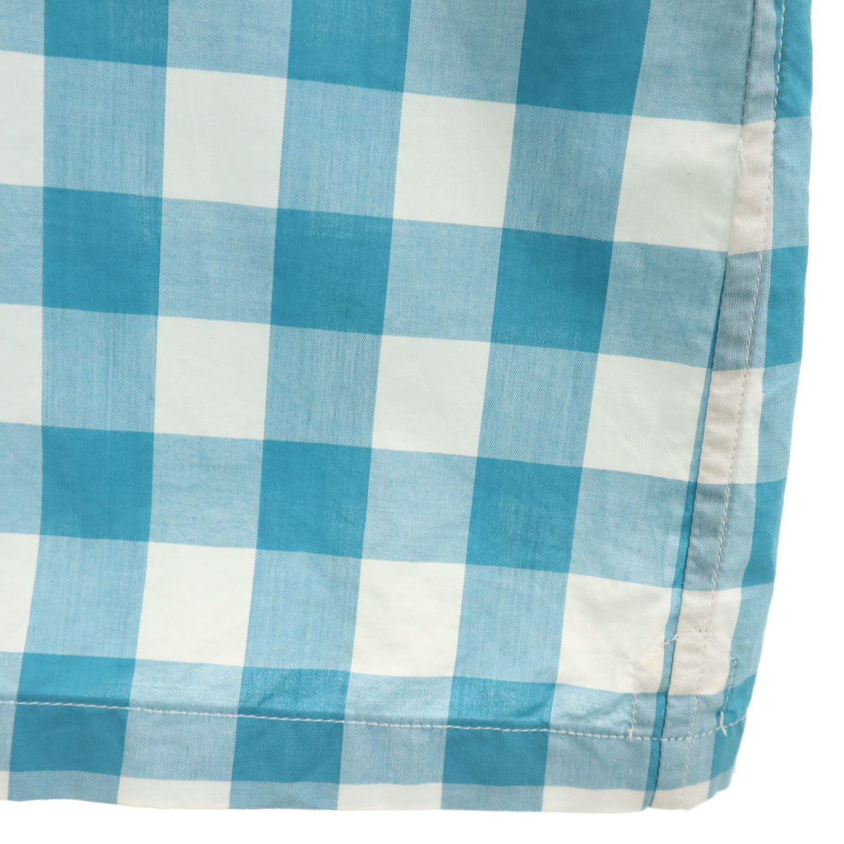 PRADA プラダ イタリア製 ギンガムチェック柄 長袖 コットンシャツ 42 ホワイト メンズ