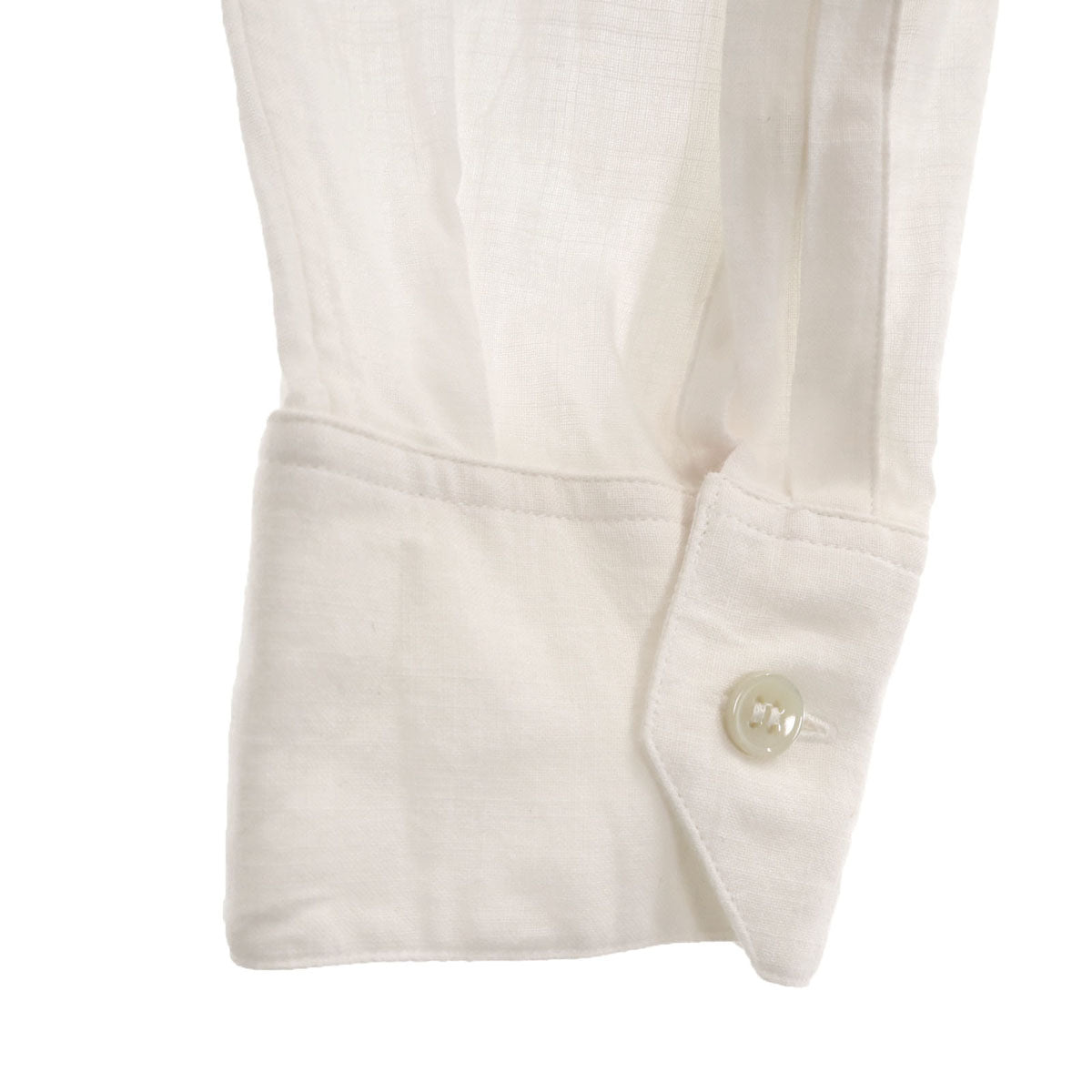 SAINT LAURENT サンローラン イタリア製 長袖 バンドカラーシャツ 42 ホワイト メンズ