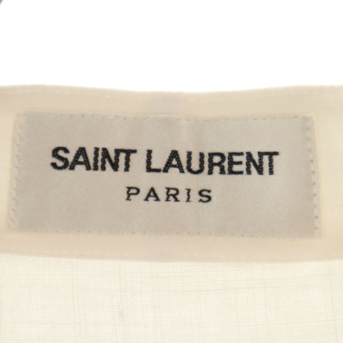 SAINT LAURENT サンローラン イタリア製 長袖 バンドカラーシャツ 42 ホワイト メンズ