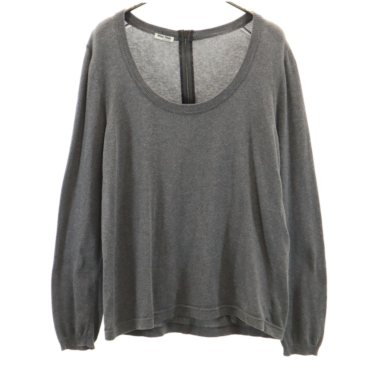 MIUMIU ミュウミュウ イタリア製 長袖 ニット 42 チャコールグレー セーター レディース