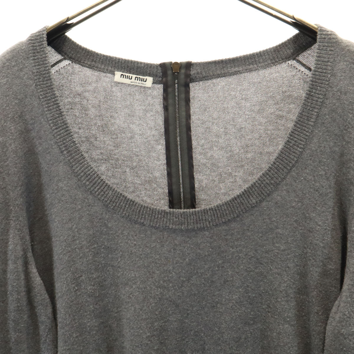 MIUMIU ミュウミュウ イタリア製 長袖 ニット 42 チャコールグレー セーター レディース