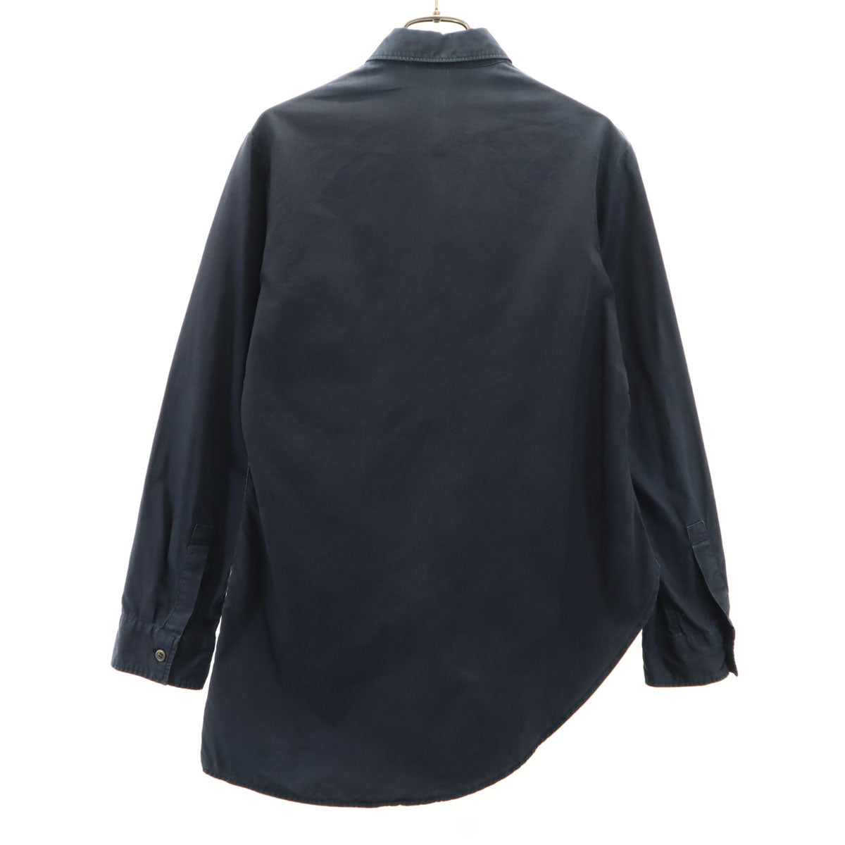 Y's ワイズ 日本製 長袖 アシメ シャツ 1 濃紺 ヨウジヤマモト 変形 レディース