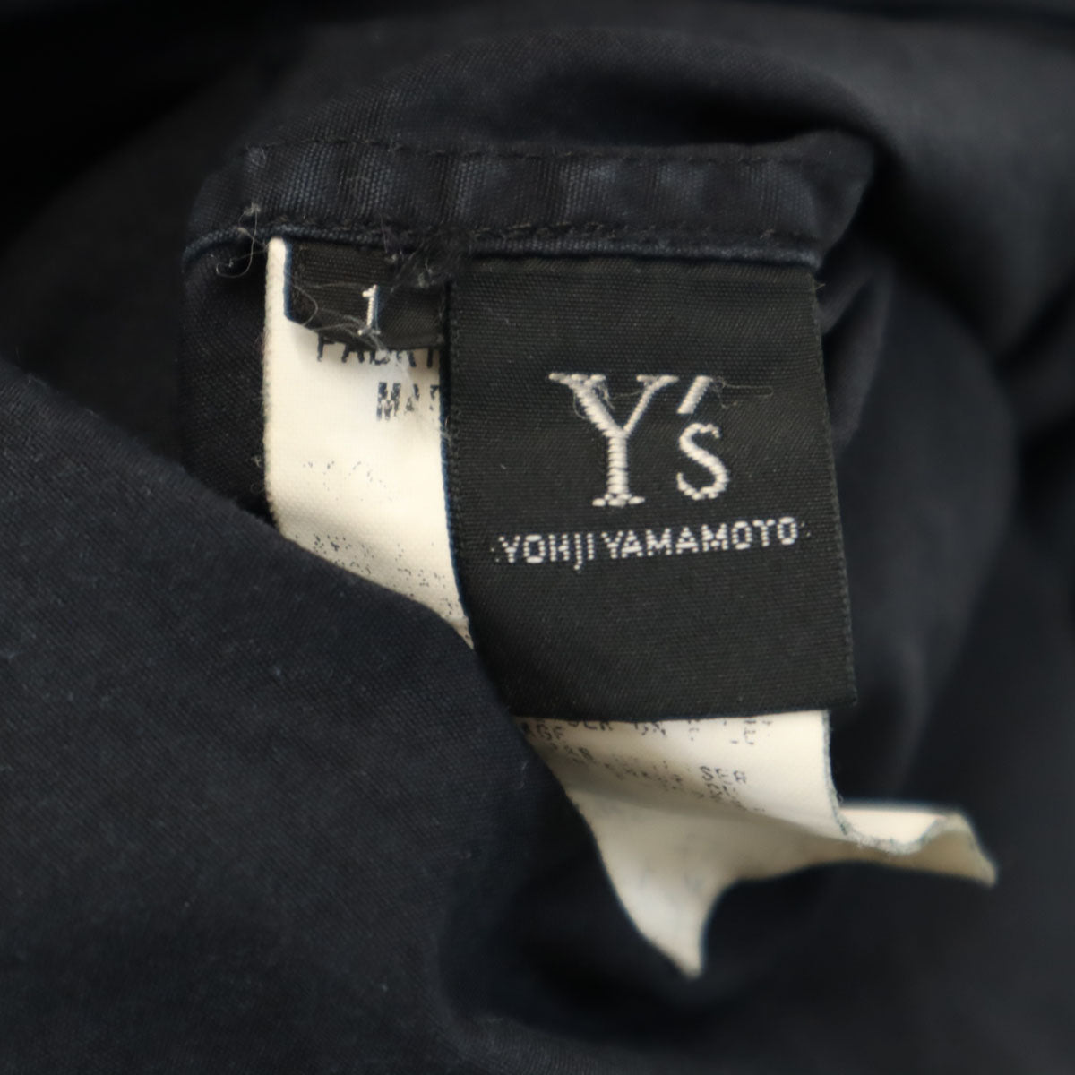 Y's ワイズ 日本製 長袖 アシメ シャツ 1 濃紺 ヨウジヤマモト 変形 レディース