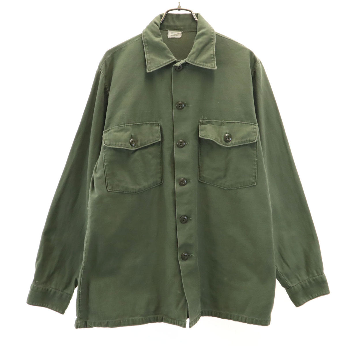 US ARMY アメリカ軍 70s DSA ヴィンテージ ユーティリティ 長袖 ミリタリーシャツ 15 1/2 33 カーキ メンズ