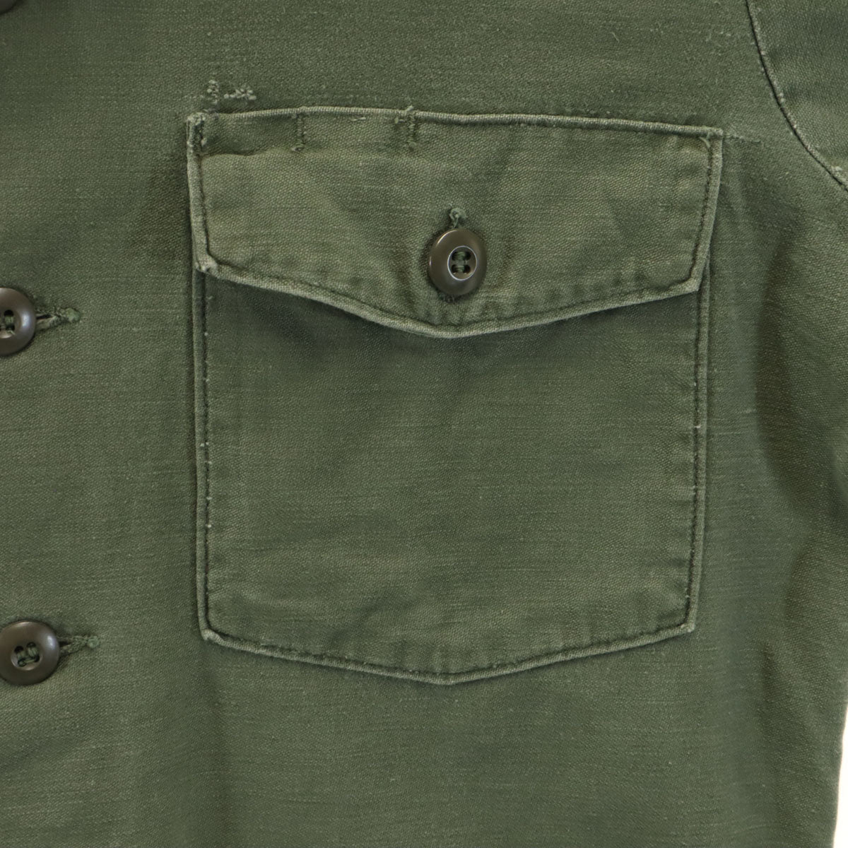 US ARMY アメリカ軍 70s DSA ヴィンテージ ユーティリティ 長袖 ミリタリーシャツ 15 1/2 33 カーキ メンズ