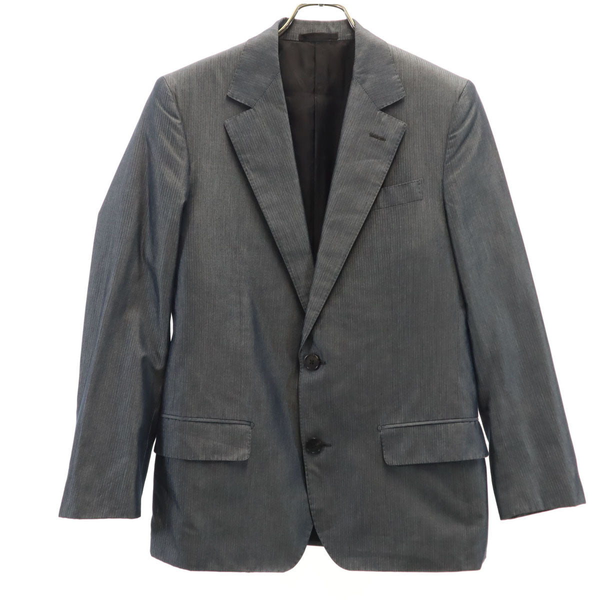 LOUIS VUITTON ルイヴィトン イタリア製 ヘリンボーン柄 デニムテーラードジャケット 46 チャコールグレー メンズ