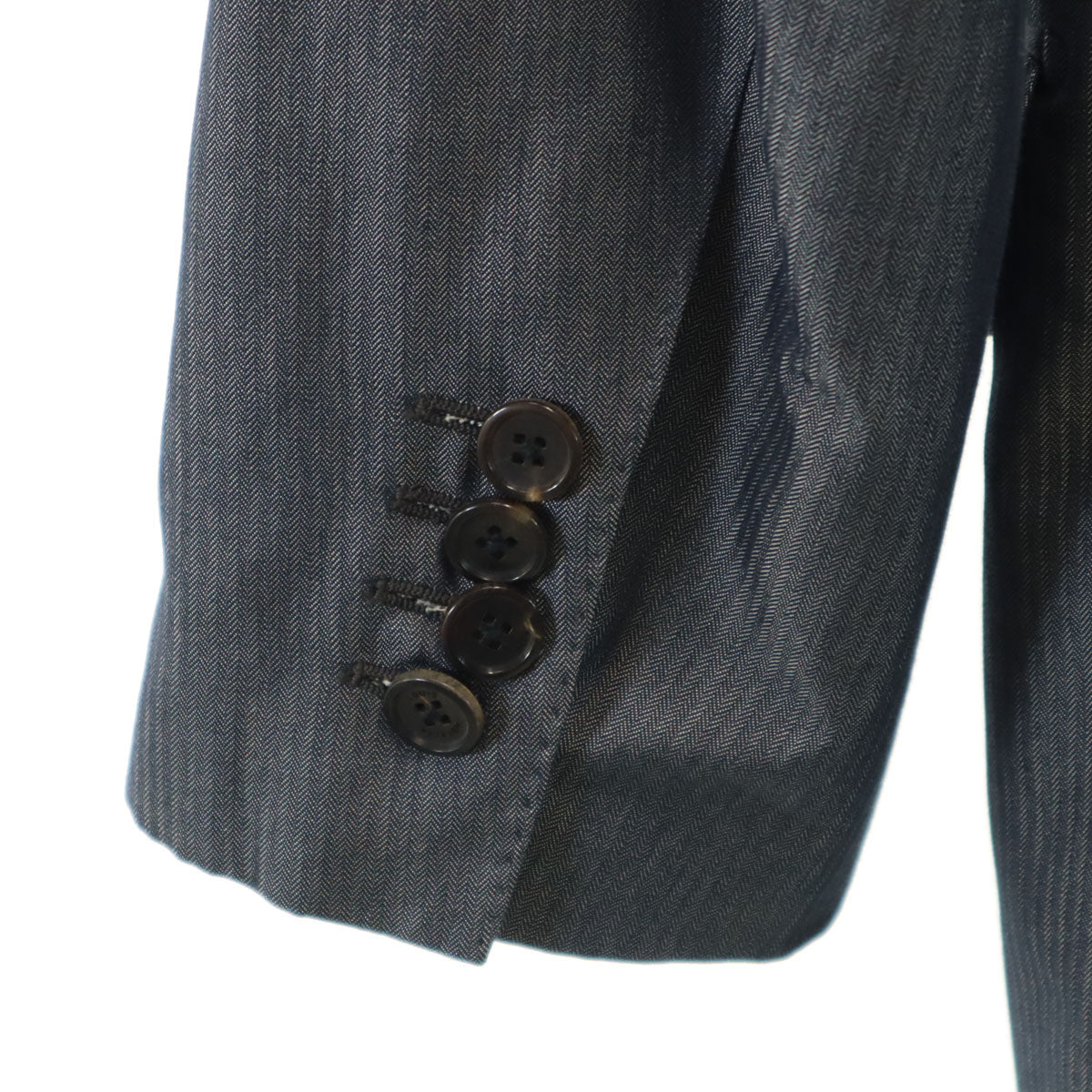 LOUIS VUITTON ルイヴィトン イタリア製 ヘリンボーン柄 デニムテーラードジャケット 46 チャコールグレー メンズ