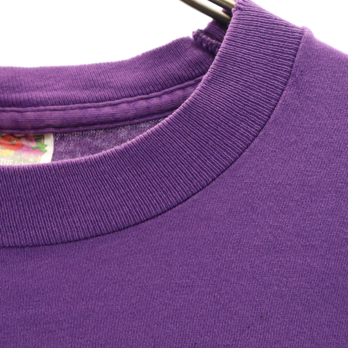 FRUIT OF THE LOOM フルーツオブザルーム 90s オールド USA製 キャット 半袖 Tシャツ S パープル シングルステッチ 猫 メンズ