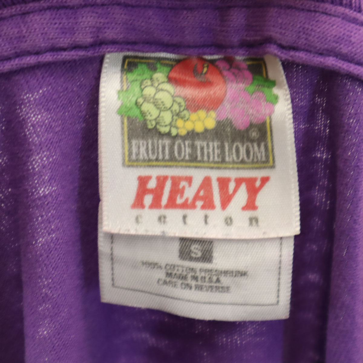 FRUIT OF THE LOOM フルーツオブザルーム 90s オールド USA製 キャット 半袖 Tシャツ S パープル シングルステッチ 猫 メンズ