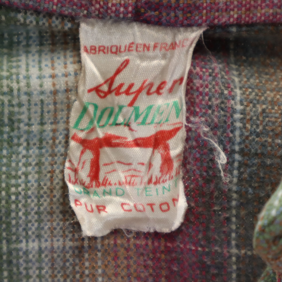 DOLMEN 60s 70s グランパ チェック柄 長袖 ハーフボタン グランパ シャツ プルオーバー メンズ