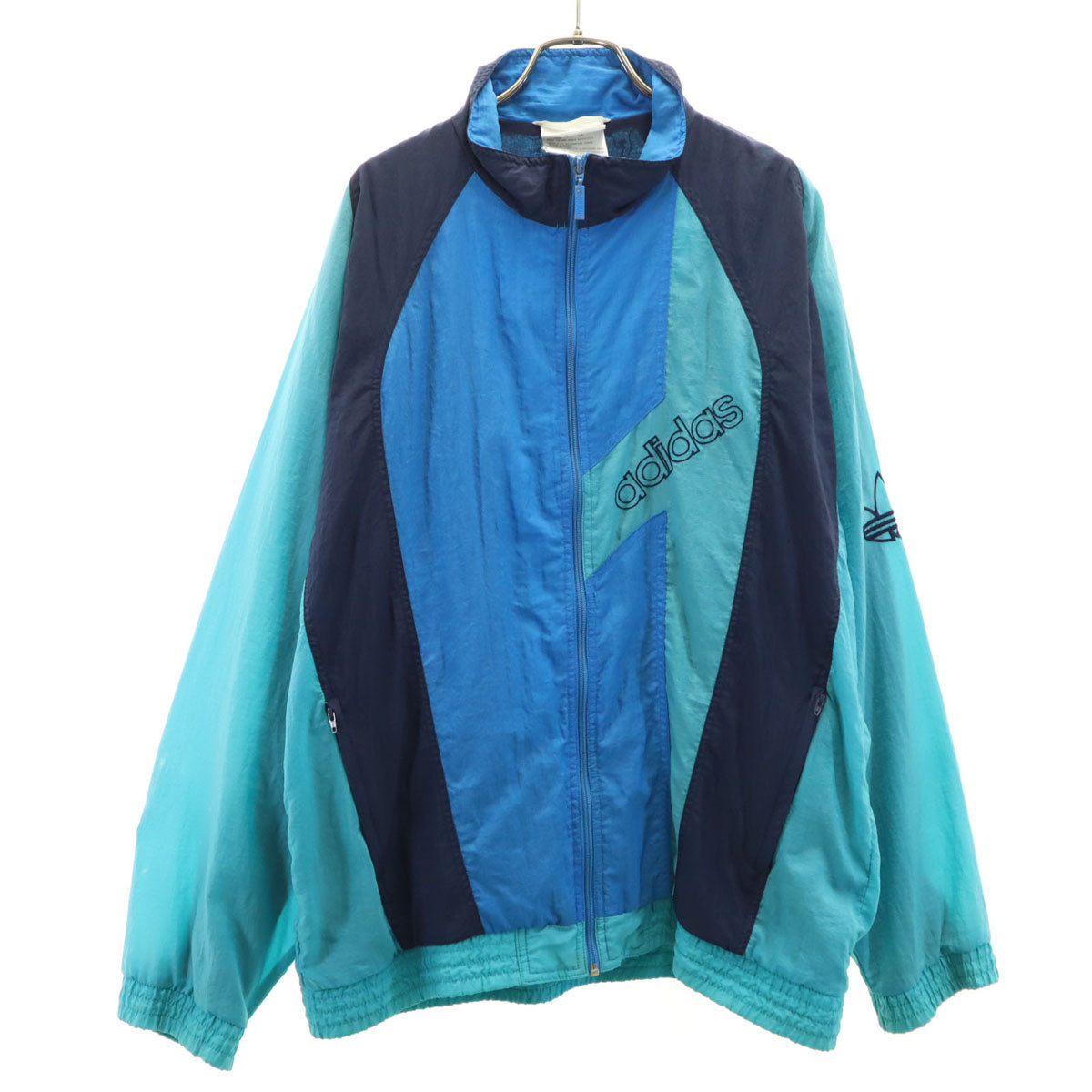 adidas アディダス 80s ヴィンテージ トレフォイルロゴ ウインドブレーカー M グリーン系 メンズ