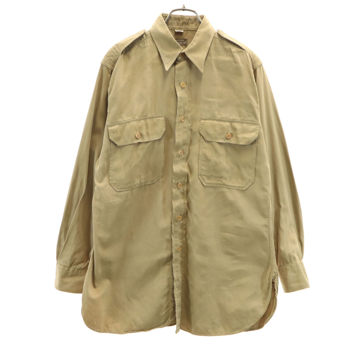 US ARMY アメリカ軍 40s WW2 ヴィンテージ 長袖 陸軍将校 ミリタリーシャツ 15-33 カーキ メンズ