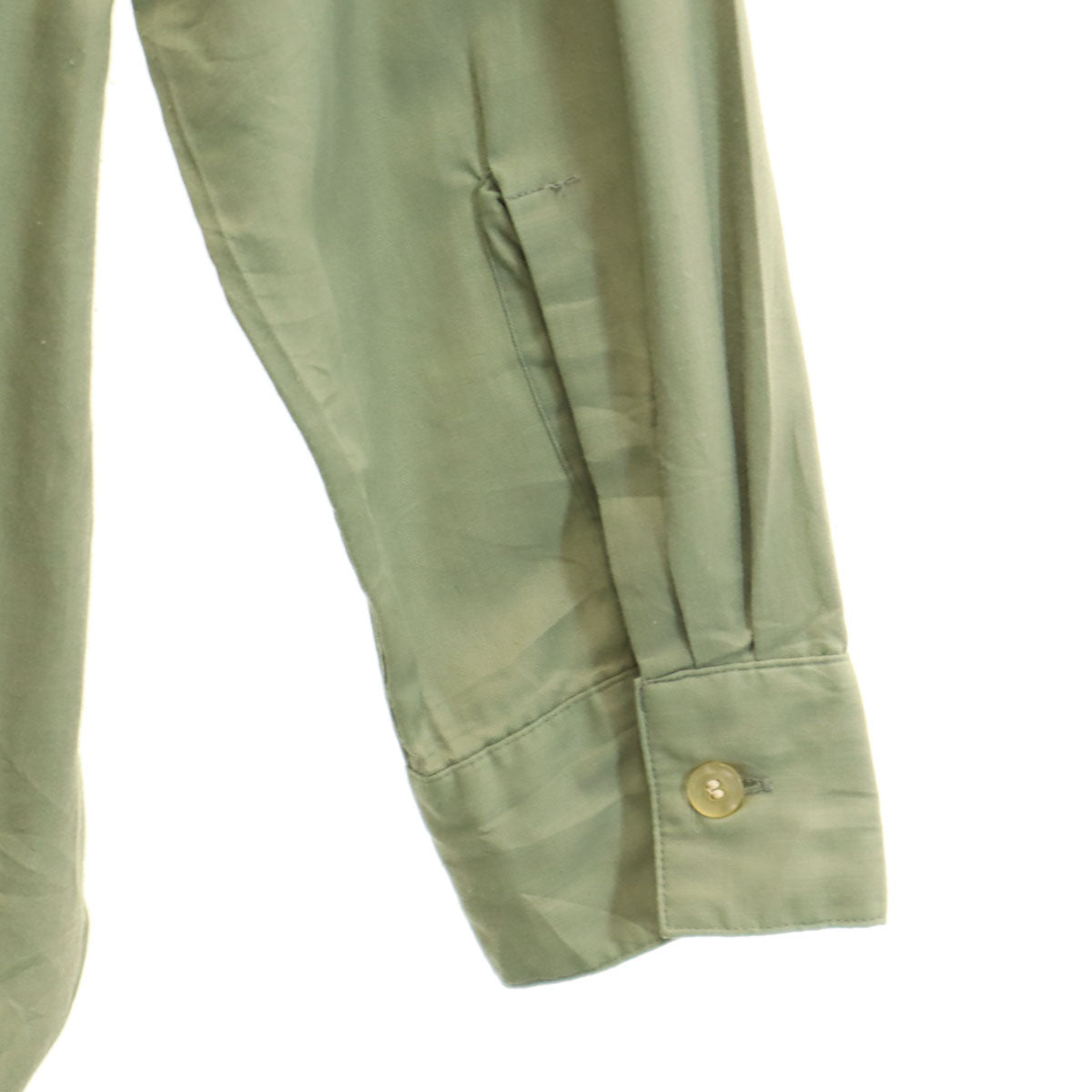 ARROW アロー 70s ヴィンテージ 長袖 オープンカラー ミリタリーシャツ 15-151/2 カーキ メンズ