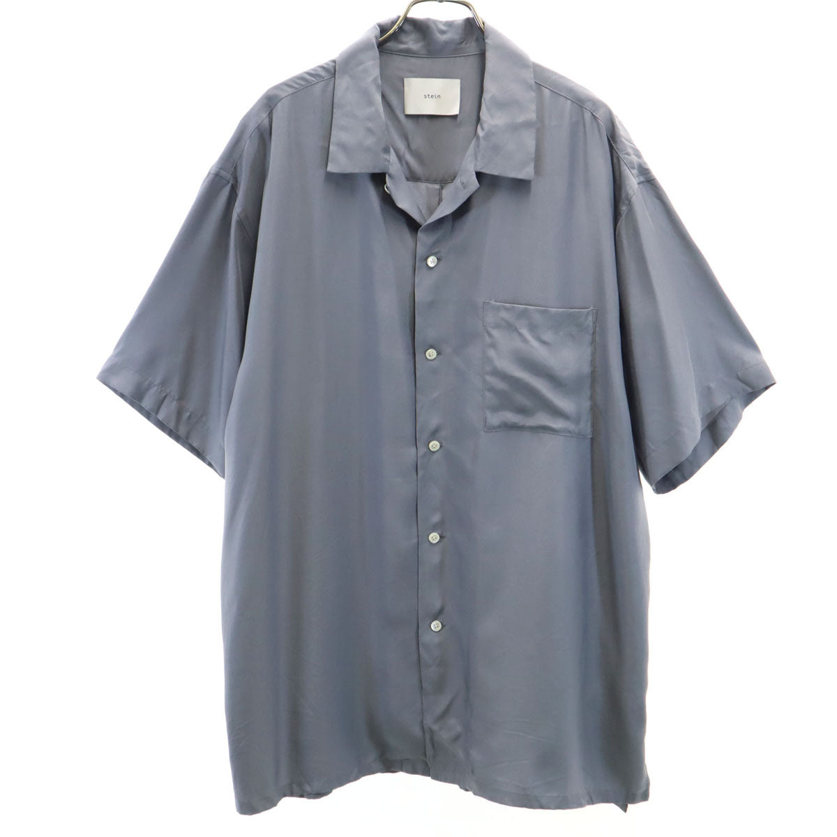 stein シュタイン 日本製 半袖 オーバーサイズ オープンカラーシャツ M グレー メンズ