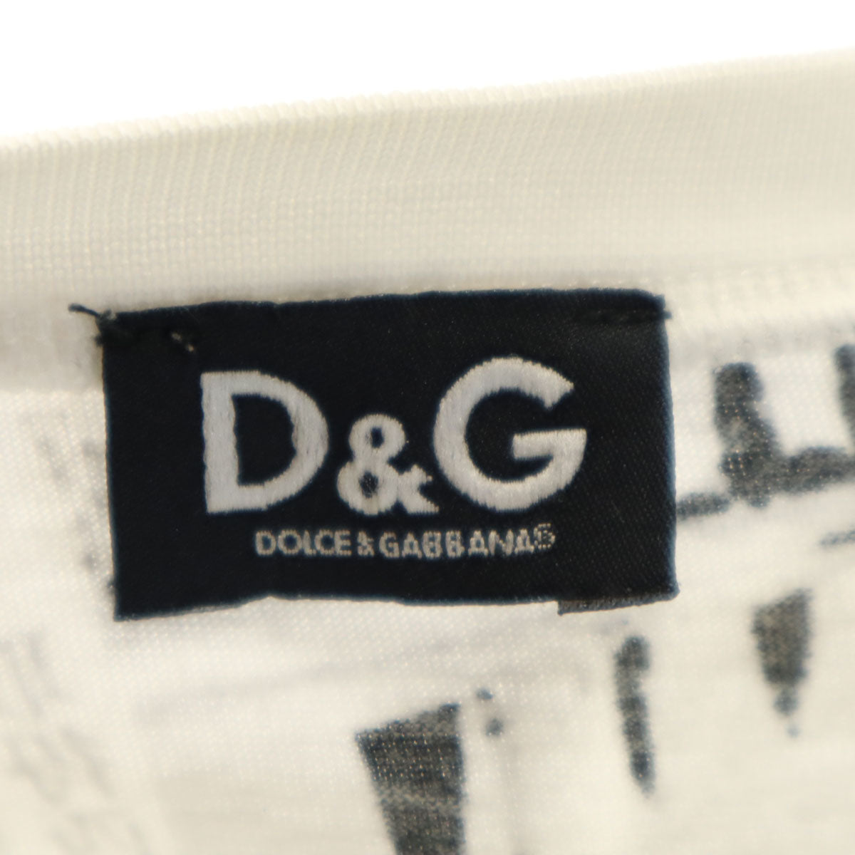 D&G DOLCE&GABBANA ディーアンドジー ドルチェアンドガッバーナ ニュースペーパー プリント 半袖 Tシャツ L ホワイト レディース