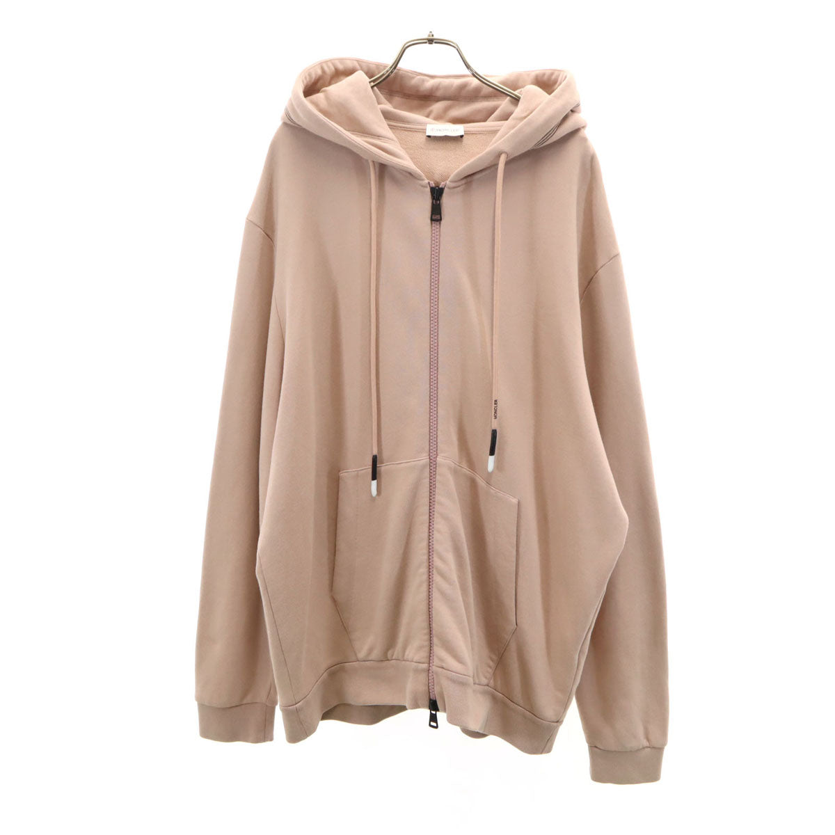 MONCLER モンクレール 20AW F20918G75510 バックロゴ 長袖 スウェット ジップパーカー XXL ピンクベージュ ビッグサイズ メンズ