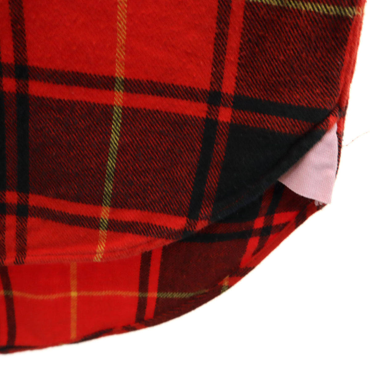 COMME des GARCONS HOMME コムデギャルソンオム 2010年 日本製 タータンチェック柄 長袖 ネルシャツ XS レッド メンズ