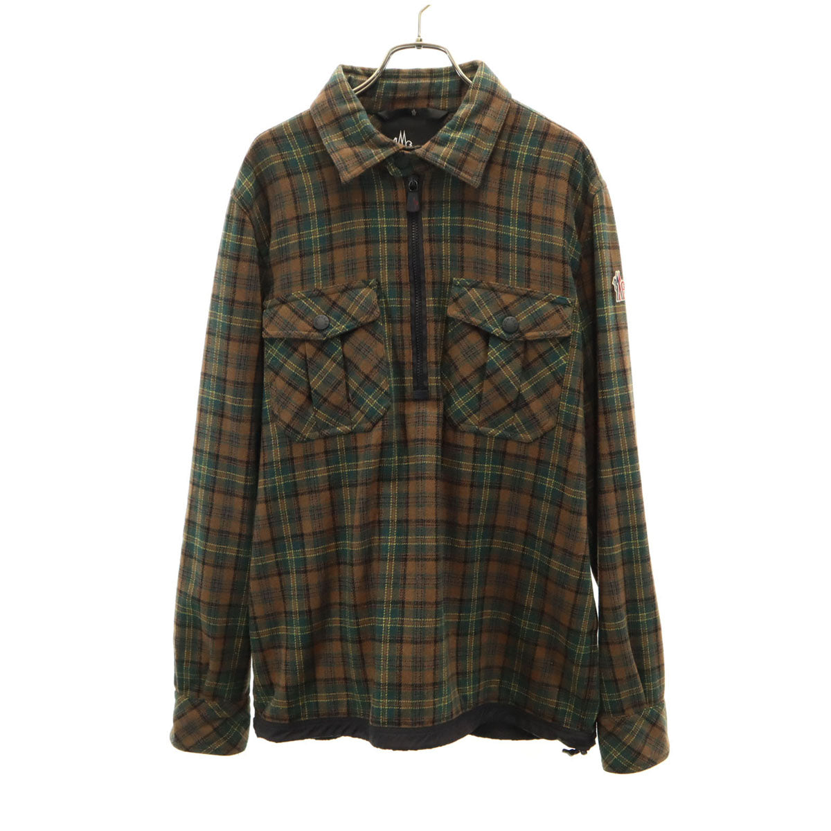 MONCLER ハーフジップ長袖 L Navy Blue Cotton Half-Zip Sweatshirt - Sweatshirts for Men