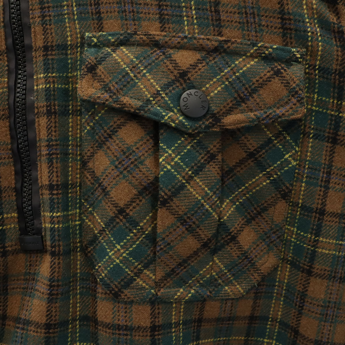 MONCLER モンクレール 長袖 ハーフジップ ネルシャツ L ブラウン系 プルオーバー メンズ