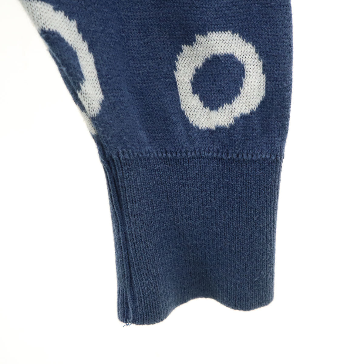 YVES SAINT LAURENT イヴサンローラン 90s オールド 総柄 長袖 セーター L ネイビー ニット メンズ