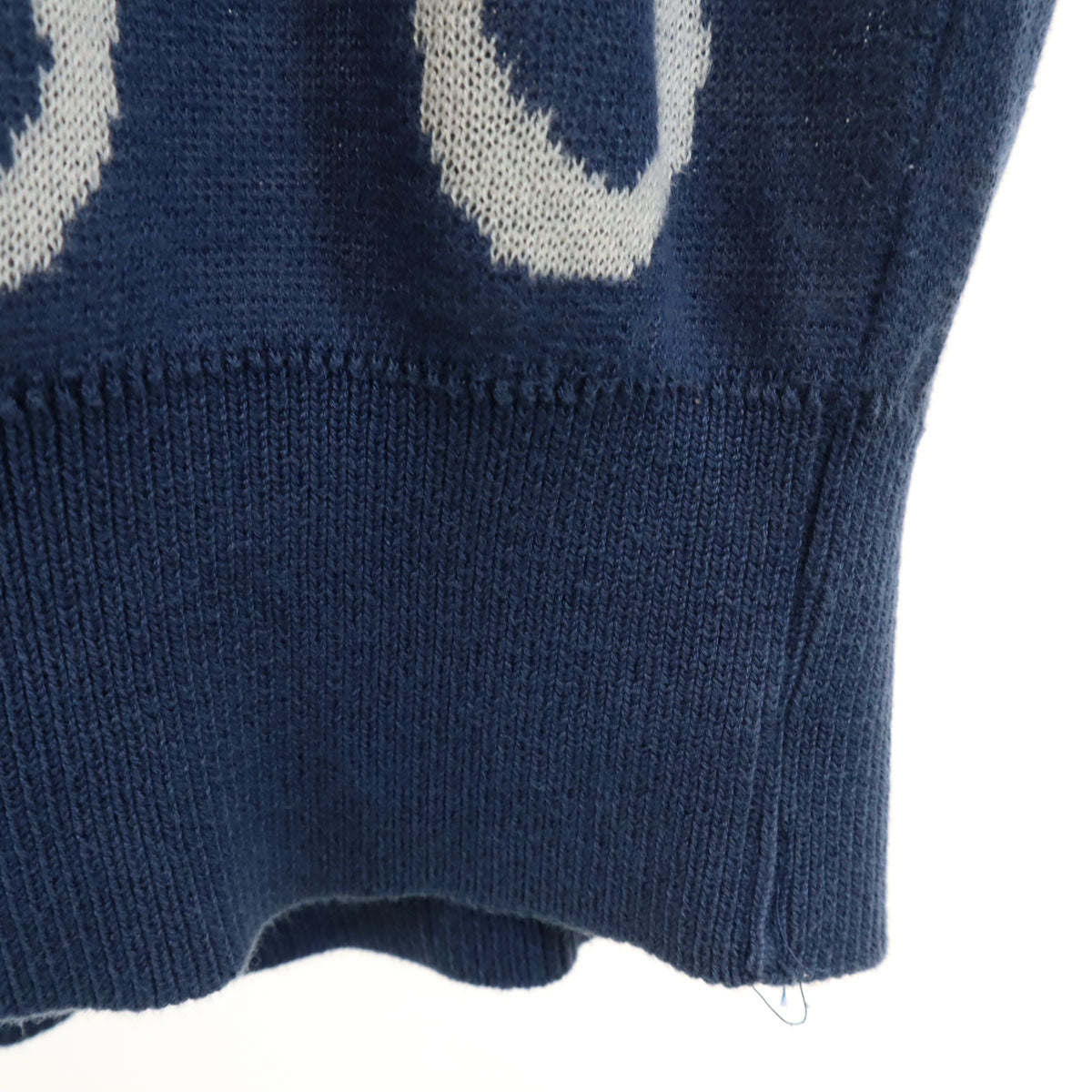 YVES SAINT LAURENT イヴサンローラン 90s オールド 総柄 長袖 セーター L ネイビー ニット メンズ