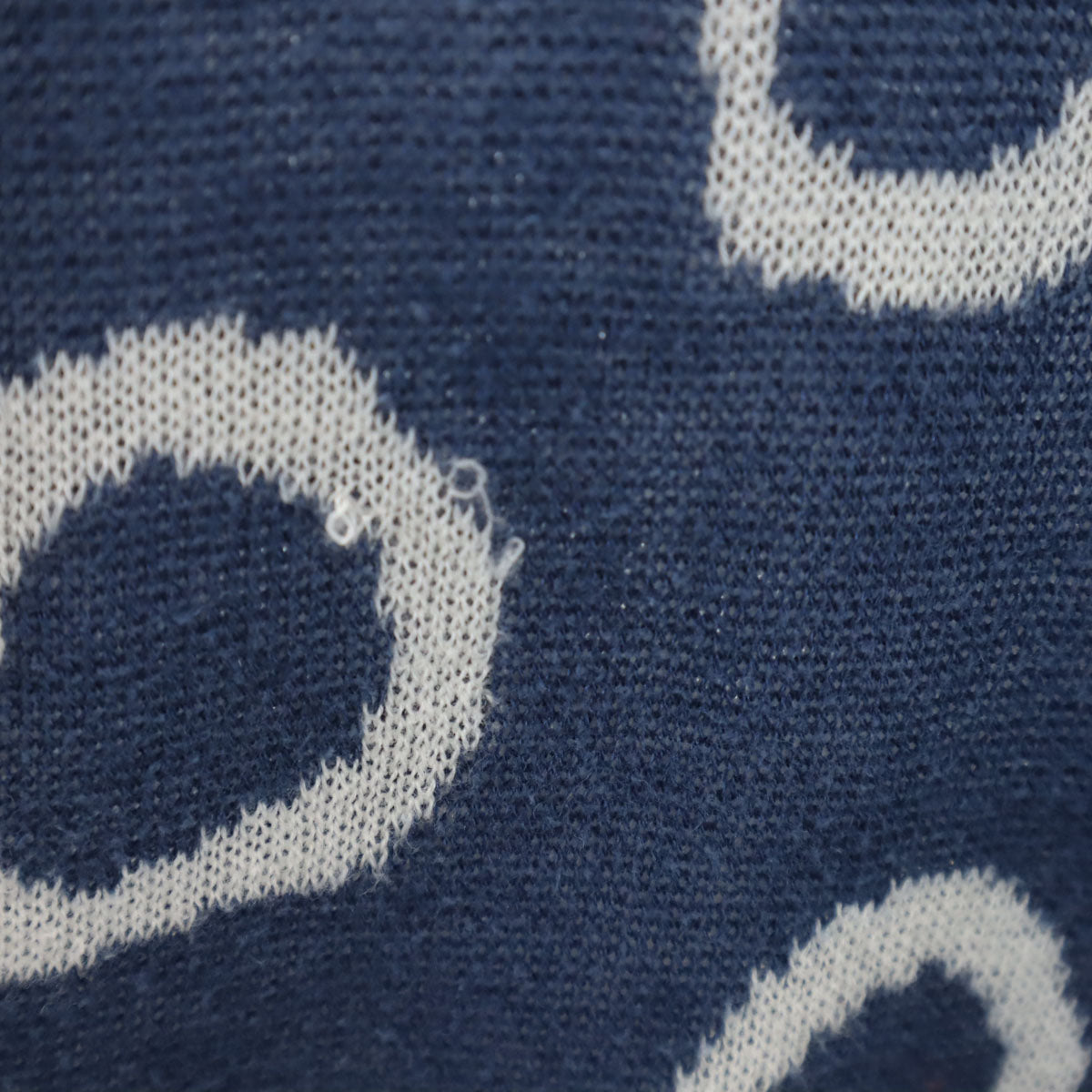 YVES SAINT LAURENT イヴサンローラン 90s オールド 総柄 長袖 セーター L ネイビー ニット メンズ