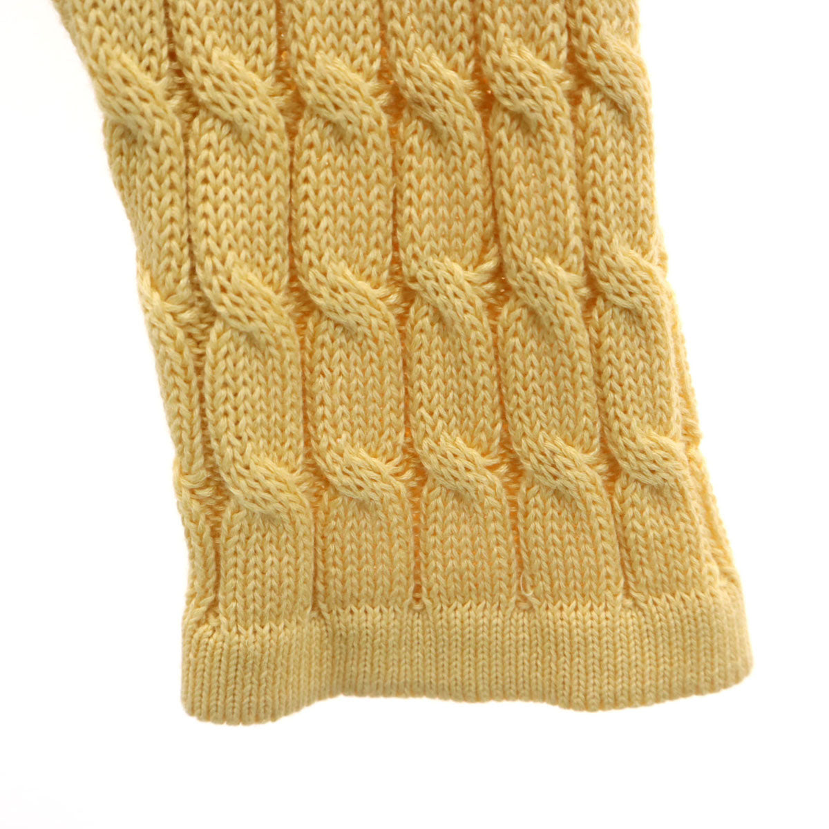 Salvatore Ferragamo サルヴァトーレフェラガモ 長袖 Vネック ニットカーディガン XS イエロー系 ケーブル レディース