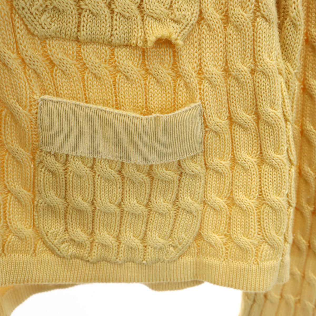 Salvatore Ferragamo サルヴァトーレフェラガモ 長袖 Vネック ニットカーディガン XS イエロー系 ケーブル レディース