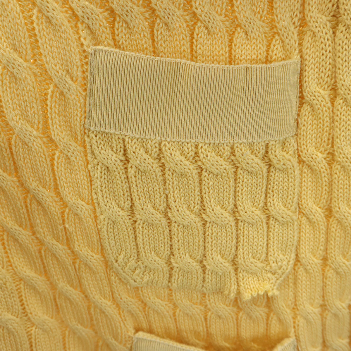 Salvatore Ferragamo サルヴァトーレフェラガモ 長袖 Vネック ニットカーディガン XS イエロー系 ケーブル レディース