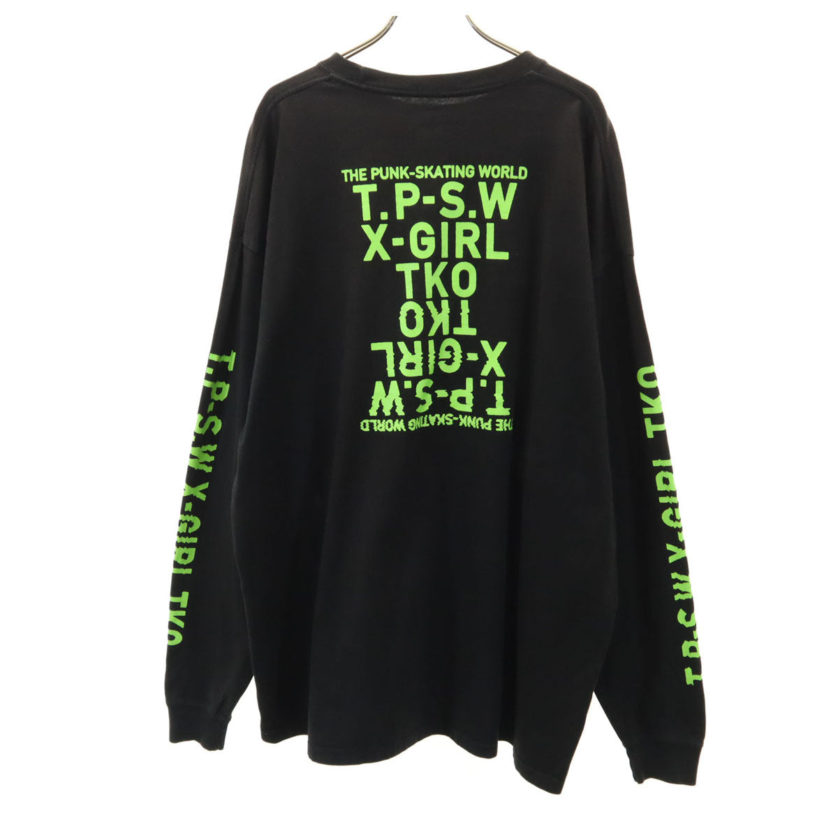 X-girl エックスガール バックプリント 長袖 Tシャツ S ブラック ロンT レディース