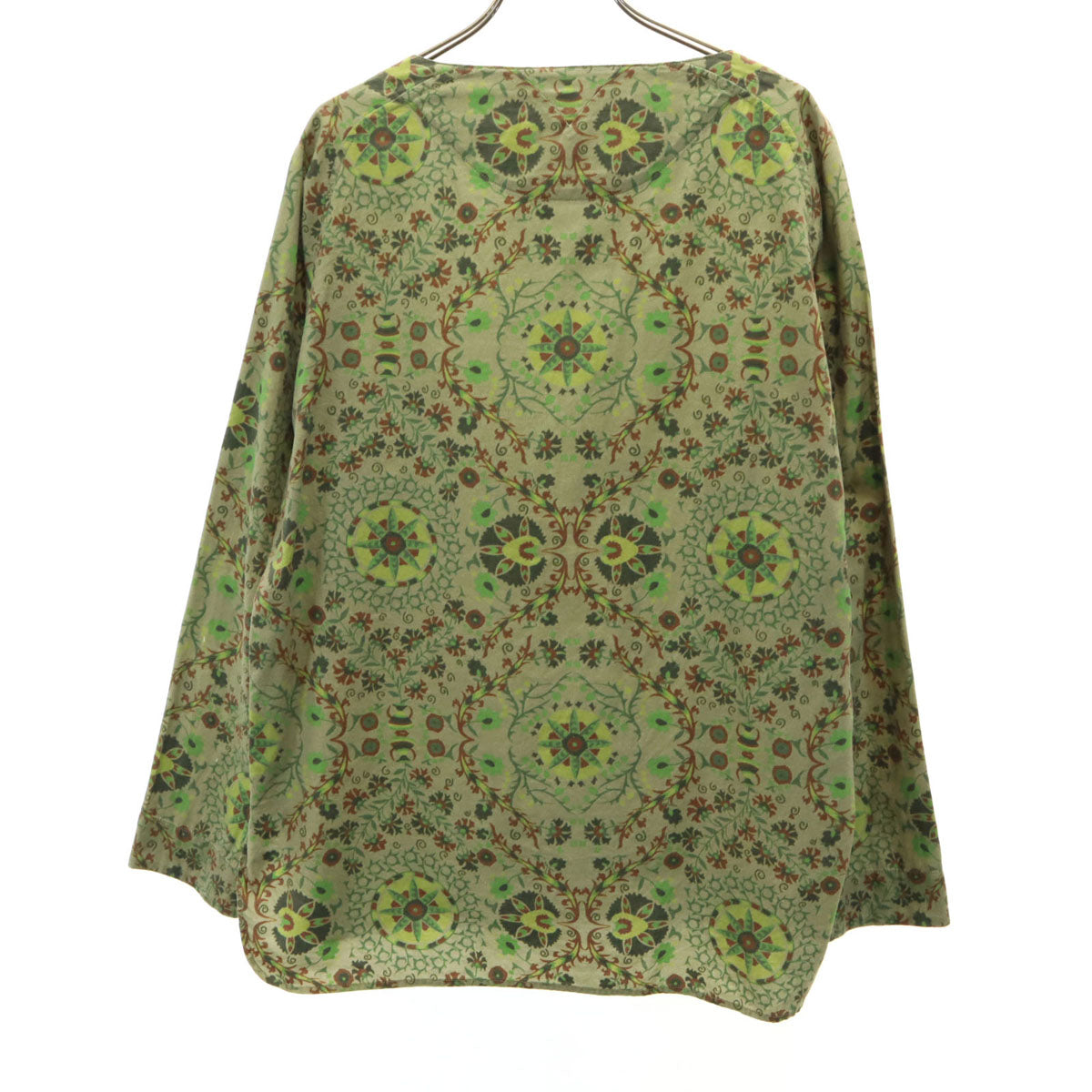 WHITE MOUNTAINEERING ホワイトマウンテニアリング 16ss 日本製 総柄 長袖 スキッパーカラー カットソー 1 オリーブ メンズ