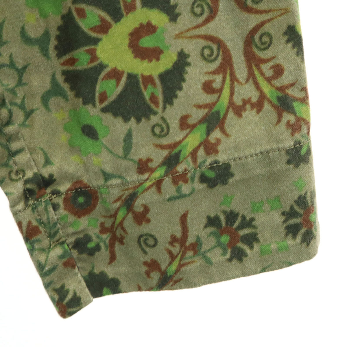 WHITE MOUNTAINEERING ホワイトマウンテニアリング 16ss 日本製 総柄 長袖 スキッパーカラー カットソー 1 オリーブ メンズ