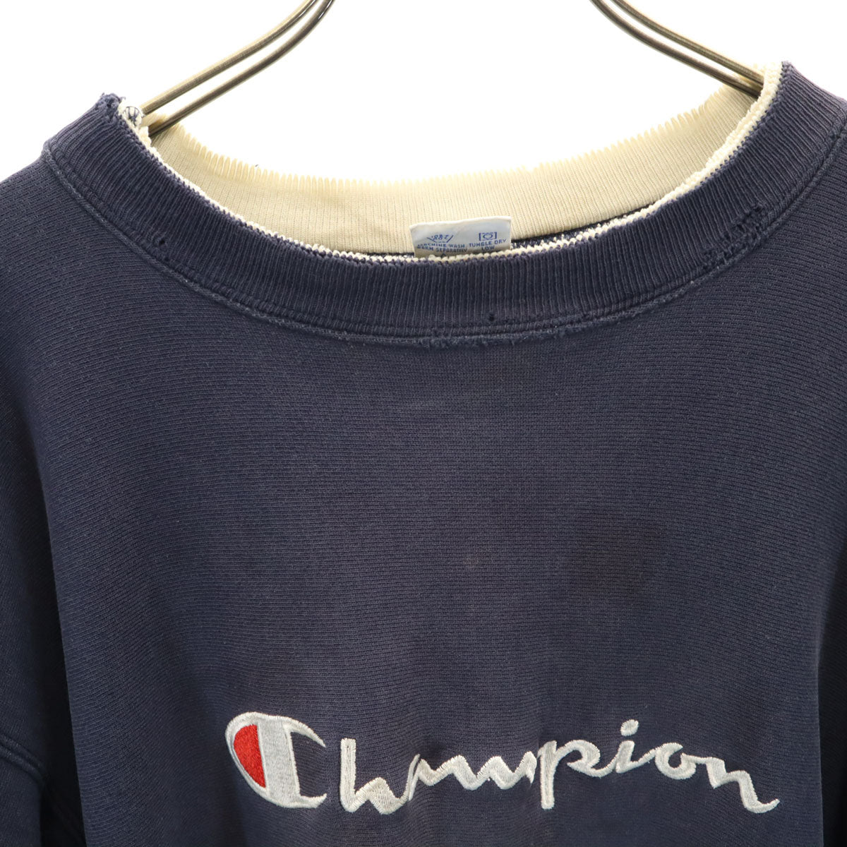 Champion チャンピオン 90s USA製 オールド 刺繍タグ 長袖 リバースウィーブ スウェット トレーナー XXL ネイビー ビッグサイズ メンズ