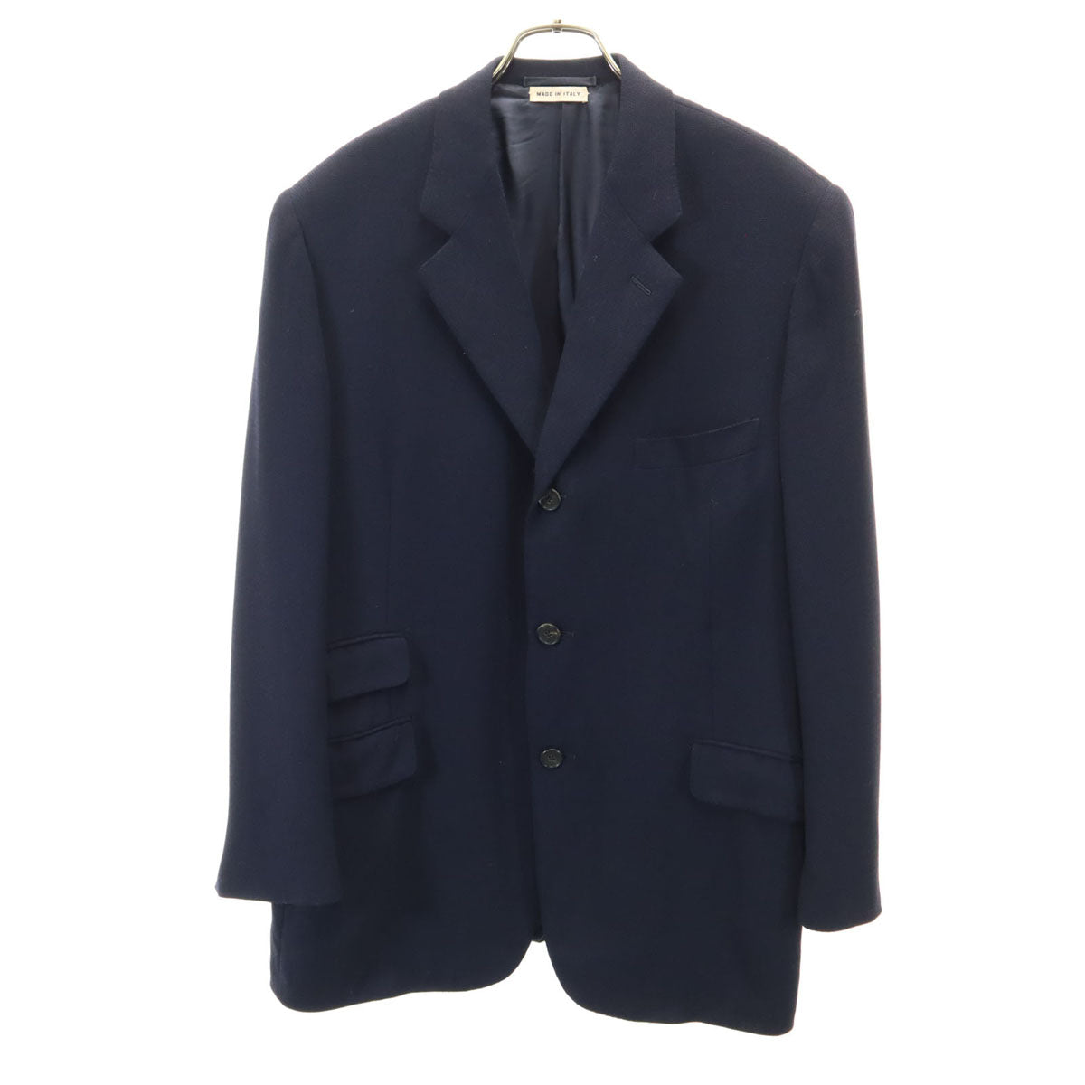 HERMES エルメス イタリア製 テーラードジャケット 52 ネイビー ブレザー メンズ