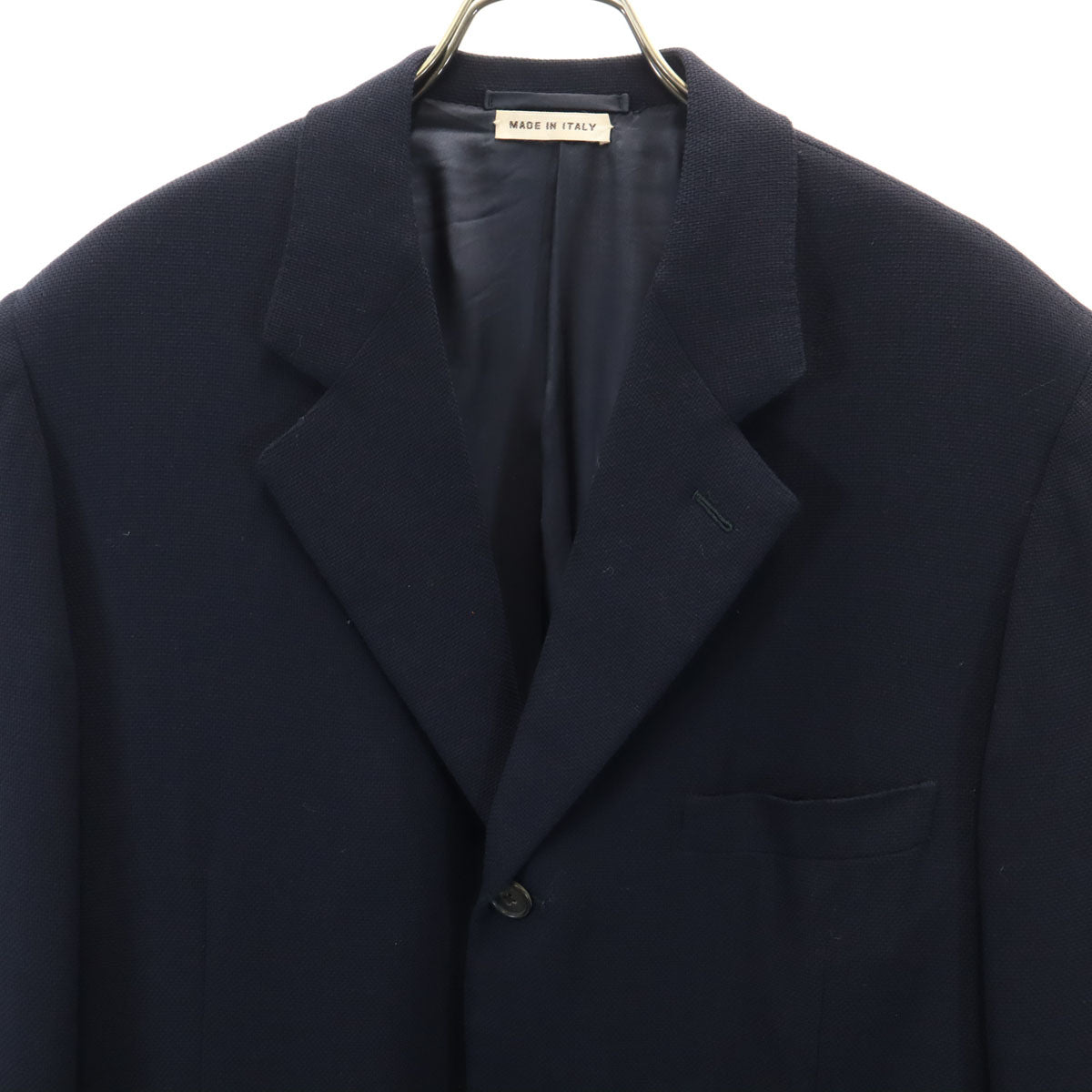 HERMES エルメス イタリア製 テーラードジャケット 52 ネイビー ブレザー メンズ