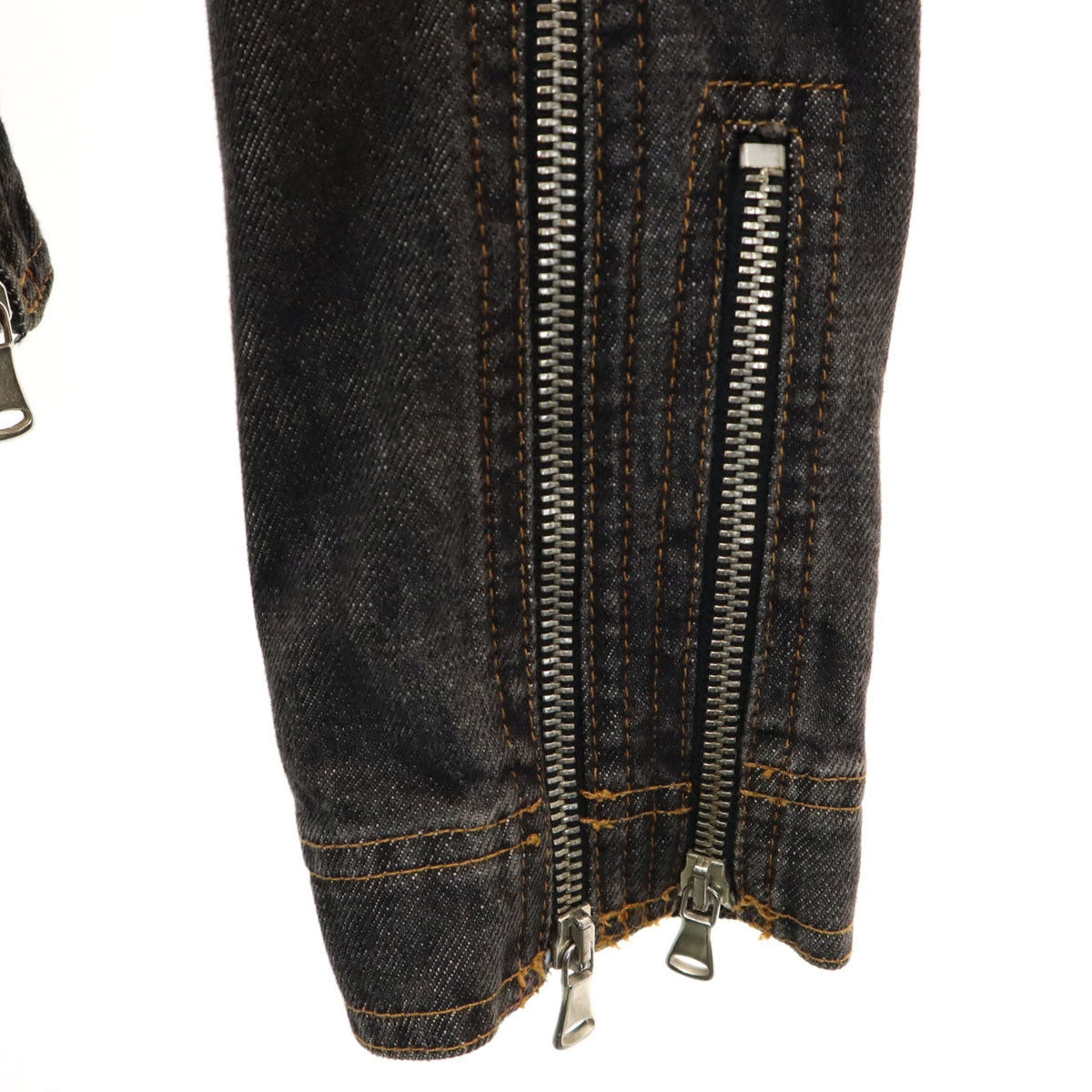 D&G DOLCE&GABBANA ディーアンドジー ドルチェアンドガッバーナ イタリア製 ジップ デニムジャケット XS ブラック レディース