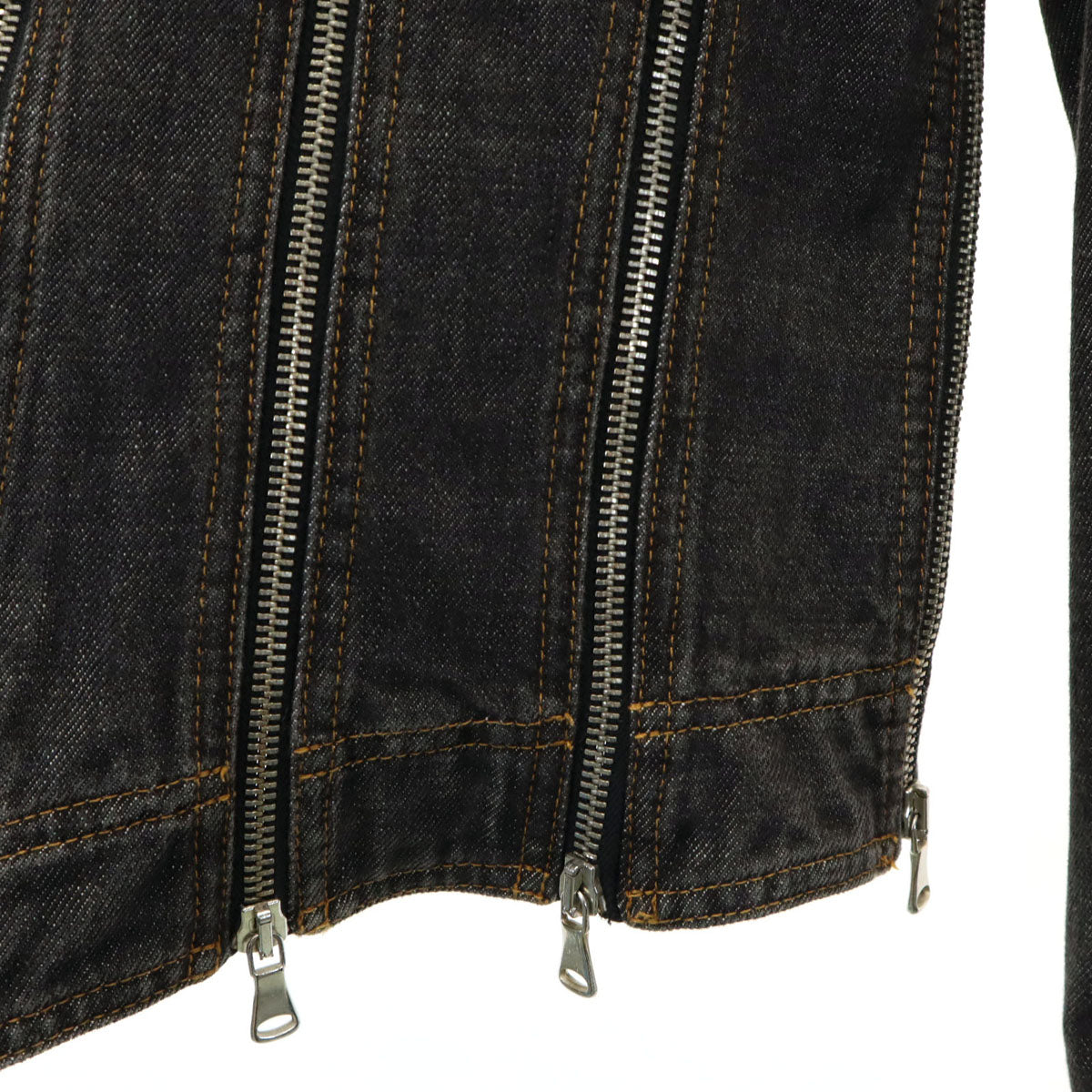 D&G DOLCE&GABBANA ディーアンドジー ドルチェアンドガッバーナ イタリア製 ジップ デニムジャケット XS ブラック レディース