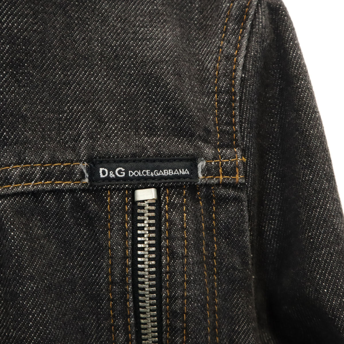 D&G DOLCE&GABBANA ディーアンドジー ドルチェアンドガッバーナ イタリア製 ジップ デニムジャケット XS ブラック レディース