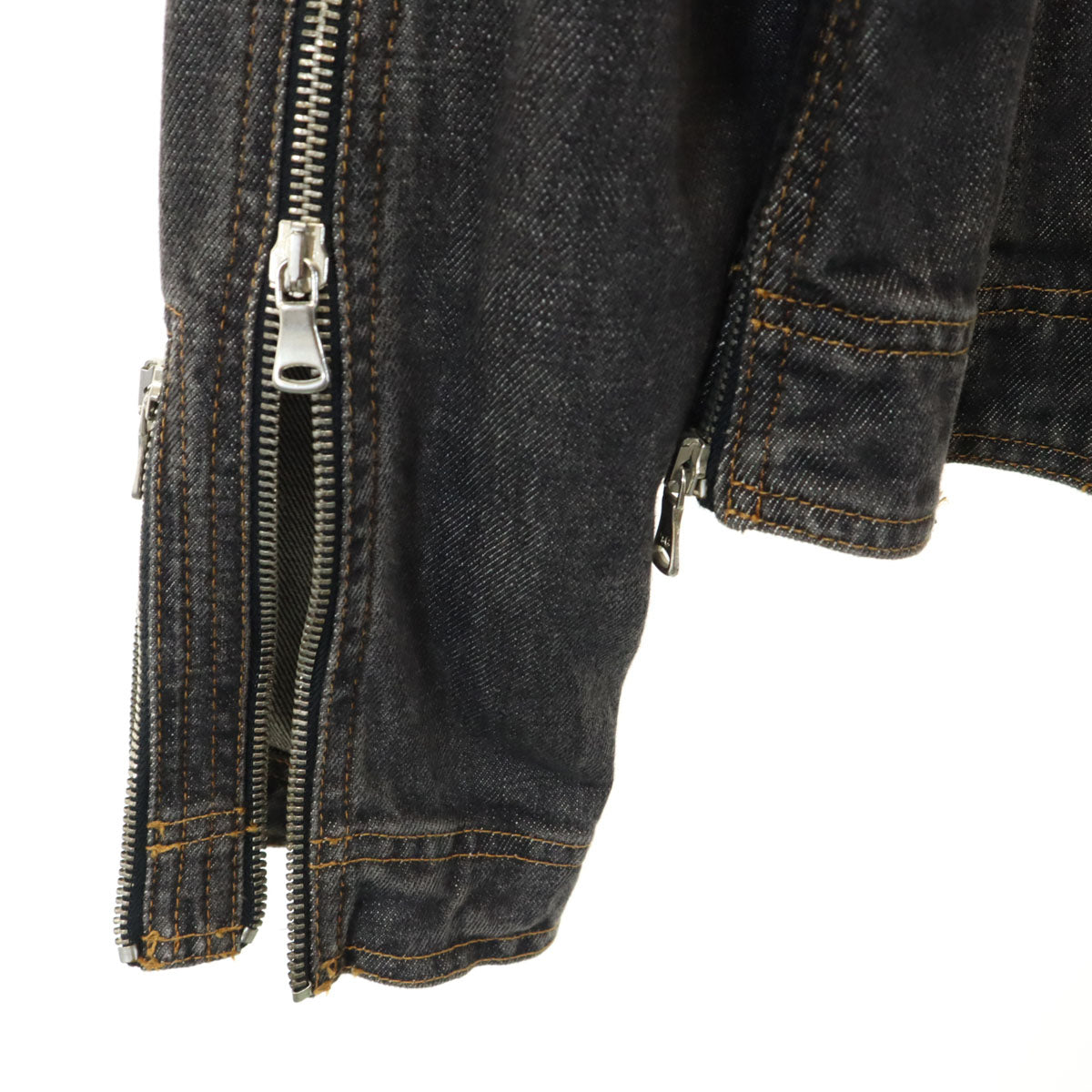 D&G DOLCE&GABBANA ディーアンドジー ドルチェアンドガッバーナ イタリア製 ジップ デニムジャケット XS ブラック レディース