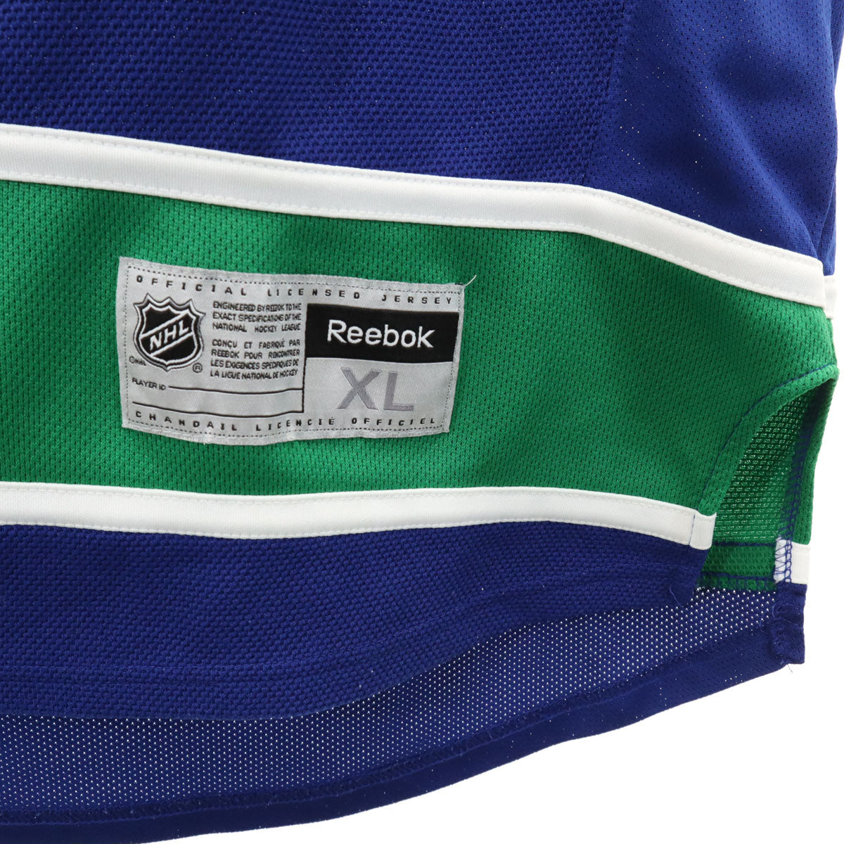 Reebok リーボック NHL バンクーバー・カナックス 長袖 ゲーム シャツ XL 青紺 ホッケー Vancouver Canucks メンズ