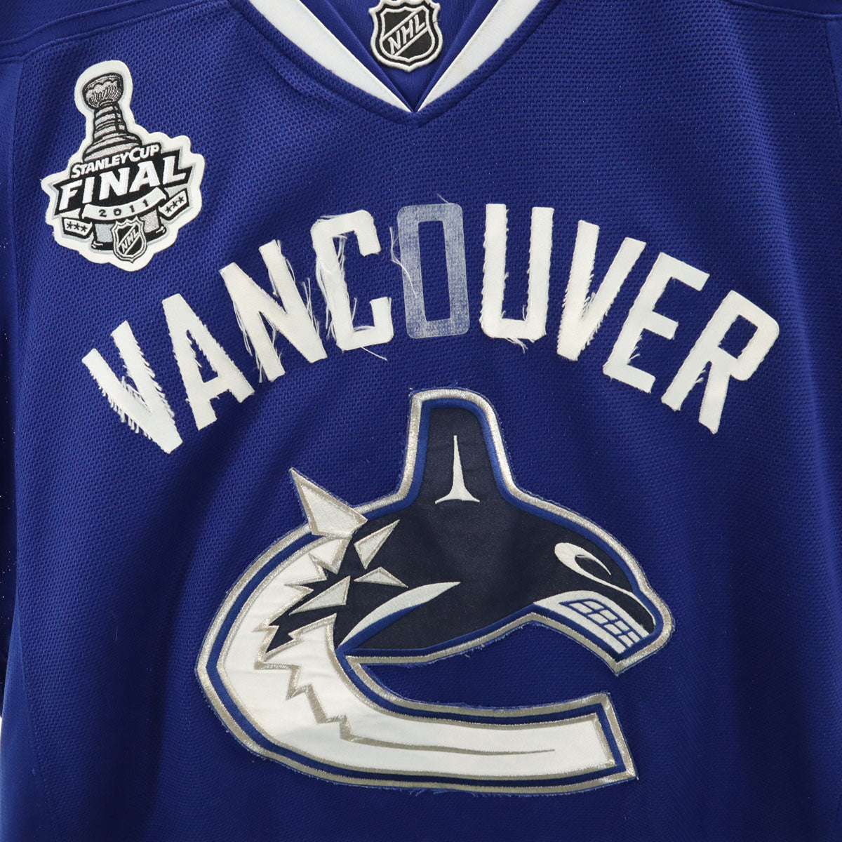 Reebok リーボック NHL バンクーバー・カナックス 長袖 ゲーム シャツ XL 青紺 ホッケー Vancouver Canucks メンズ