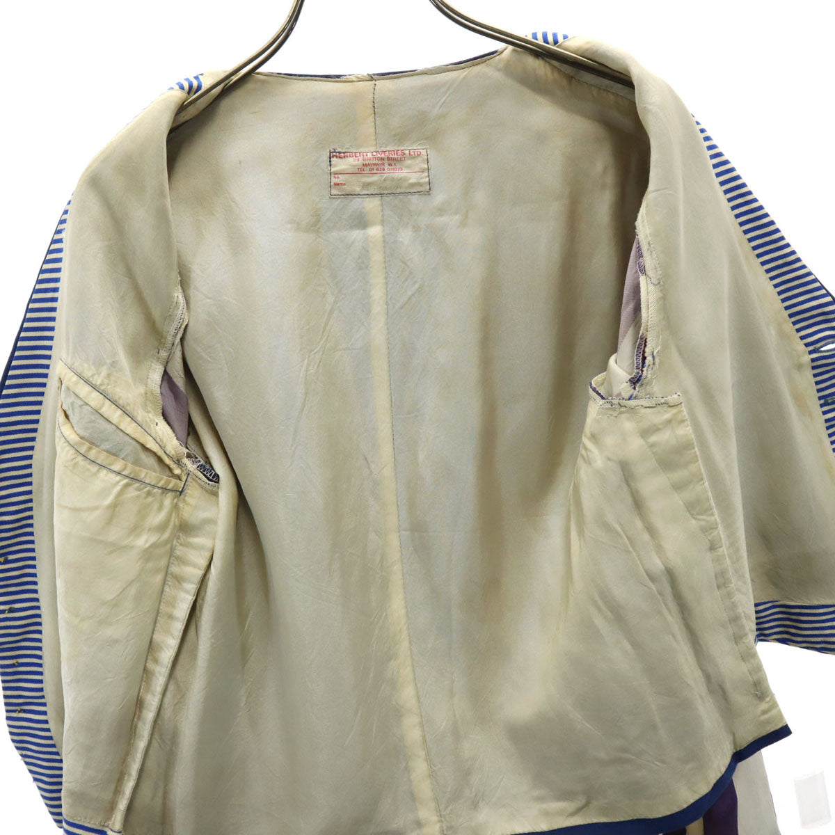 HERBERT LIVERIES LTD. 40s ヴィンテージ ボーダー柄 テーラードジャケット ネイビー レディース