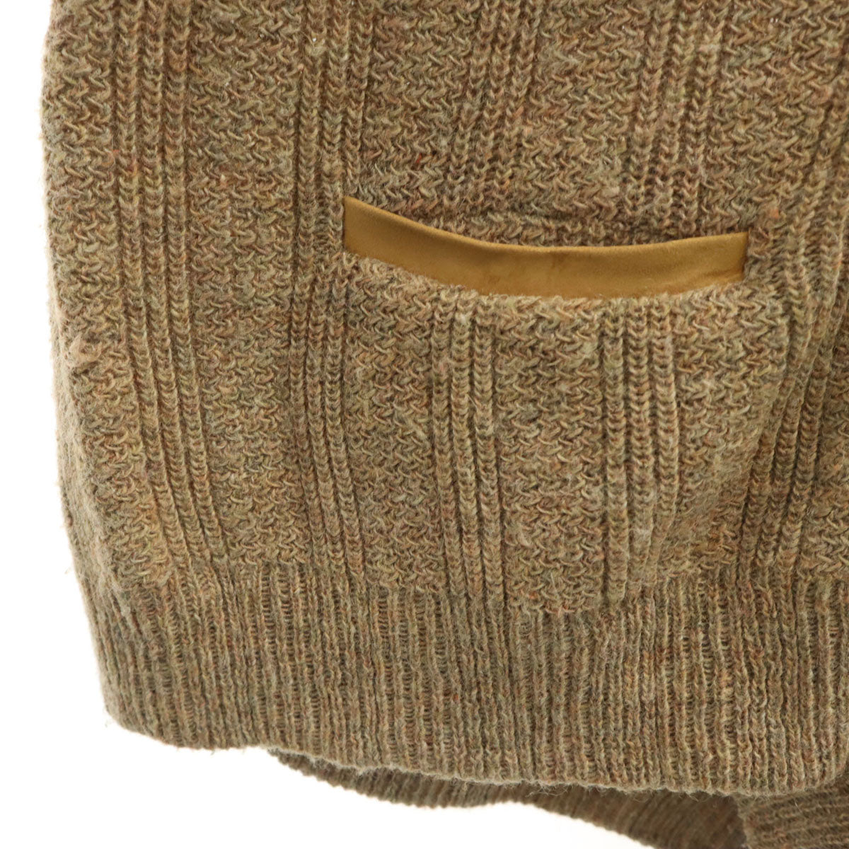 80s USA製 ヴィンテージ 長袖 Vネック ニットカーディガン L ベージュ系 メンズ