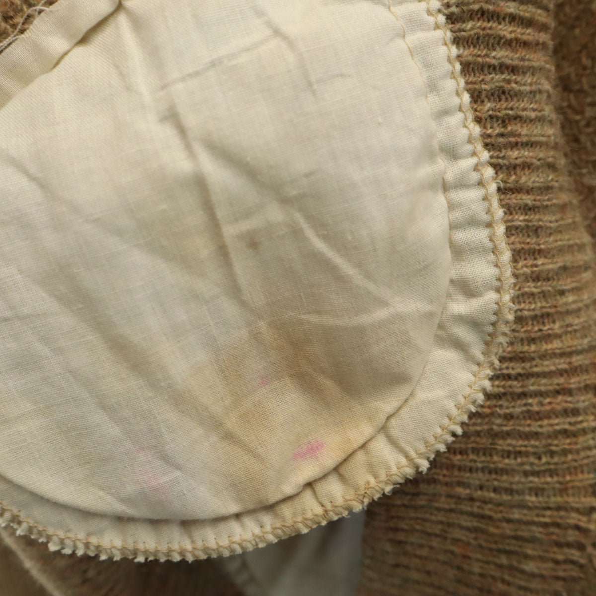 80s USA製 ヴィンテージ 長袖 Vネック ニットカーディガン L ベージュ系 メンズ