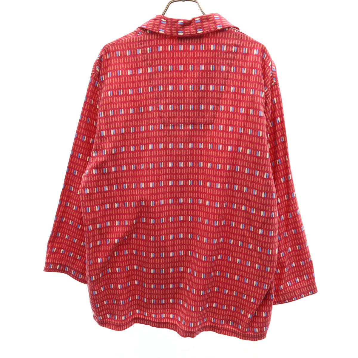 YVES SAINT LAURENT イヴサンローラン 90s オールド 総柄 長袖 ルームウェア S レッド メンズ