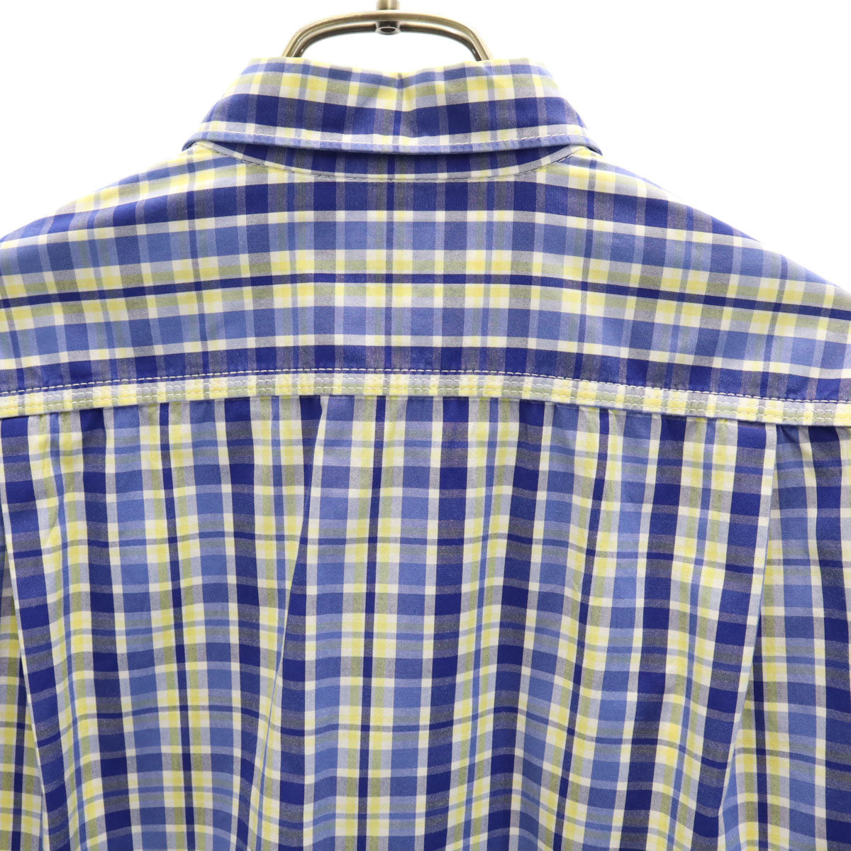 COMME des GARCONS HOMME コムデギャルソンオム 2007年 日本製 チェック柄 長袖 コットンシャツ SS ブルー系 メンズ