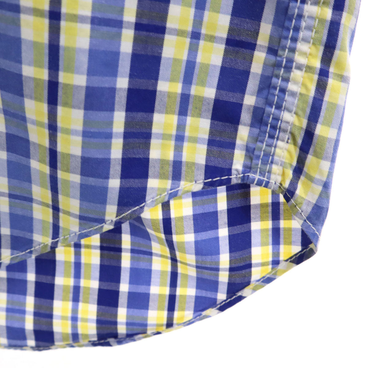 COMME des GARCONS HOMME コムデギャルソンオム 2007年 日本製 チェック柄 長袖 コットンシャツ SS ブルー系 メンズ